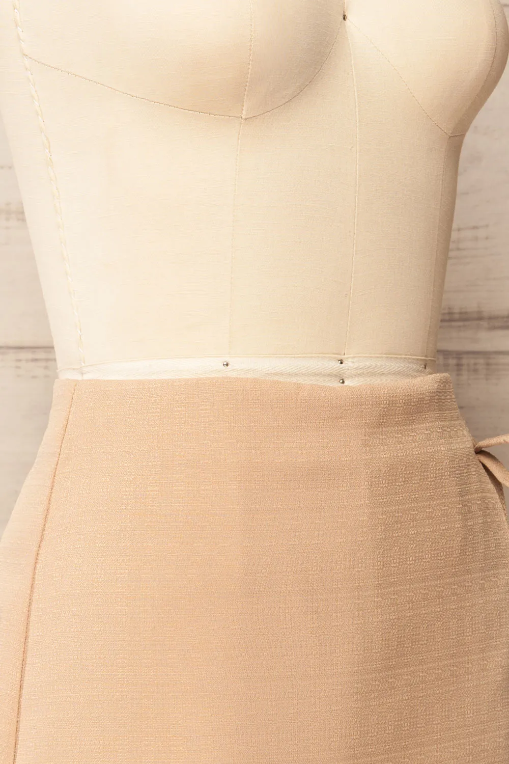 Akron | Beige Skort w/ Bow Detail