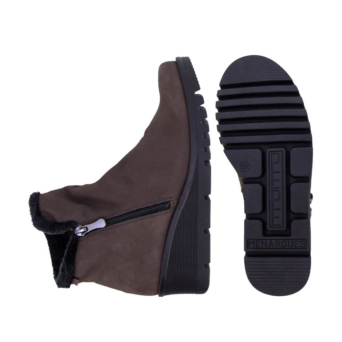 Alba Fur Grey Brown Soft Walking Boots