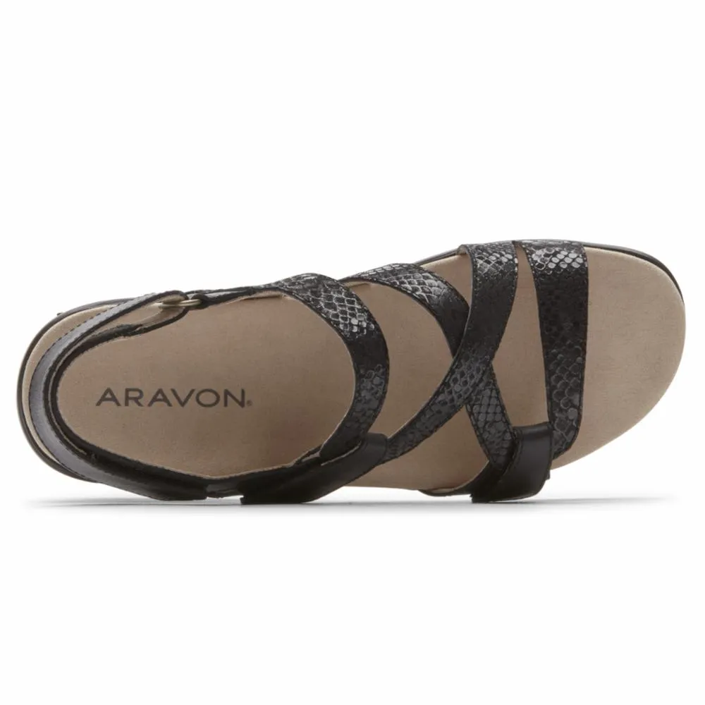 Aravon POWER COMFORT SANDALS STRAP SANDAL BLACK MULTI