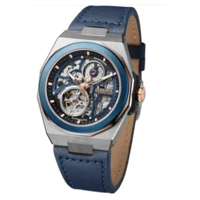 Arbutus Wall Street Icon Automatic Blue Leather Strap Men Watch AR2203TUUU