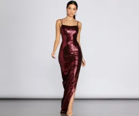 Ash High Stylish Slit Sequin Dress