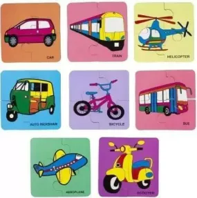 AVMART Wooden Educational Multi-Color Set of 8 (Transport Puzzle)