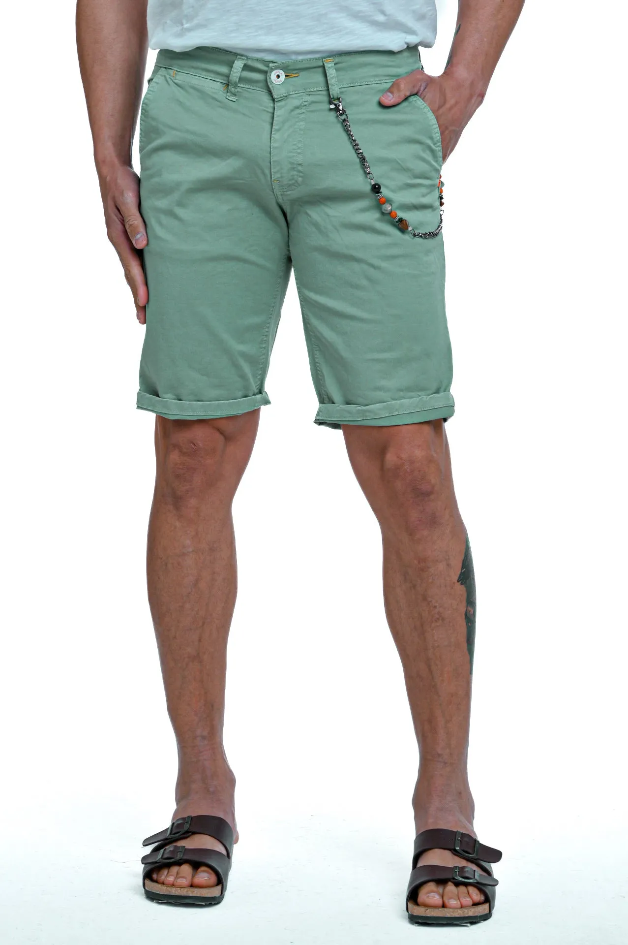 Bermuda in cotone slim Martin Verde Acqua SS24