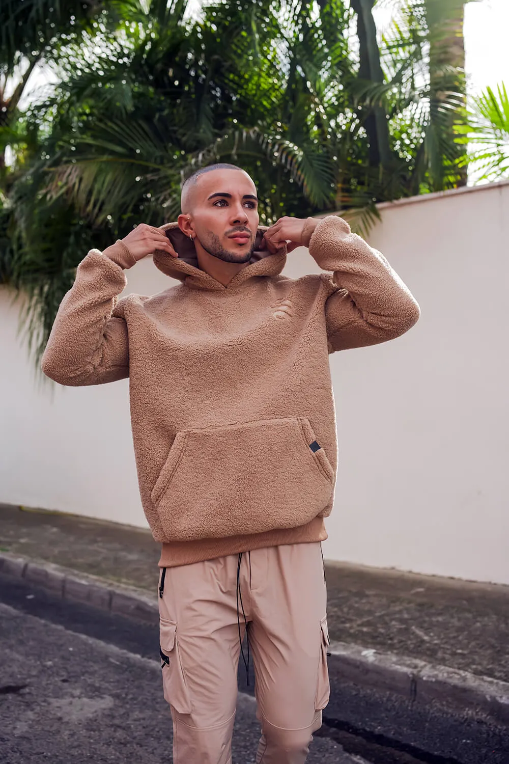 Iconic Borg Hoodie - Beige