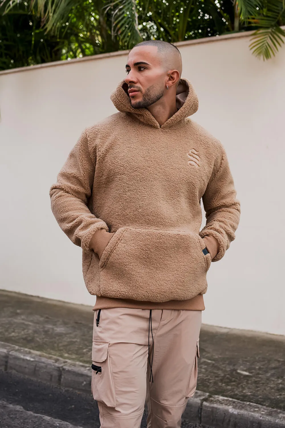 Iconic Borg Hoodie - Beige