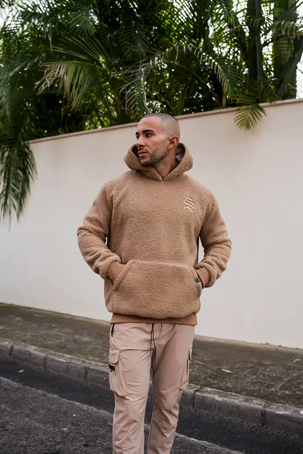 Iconic Borg Hoodie - Beige