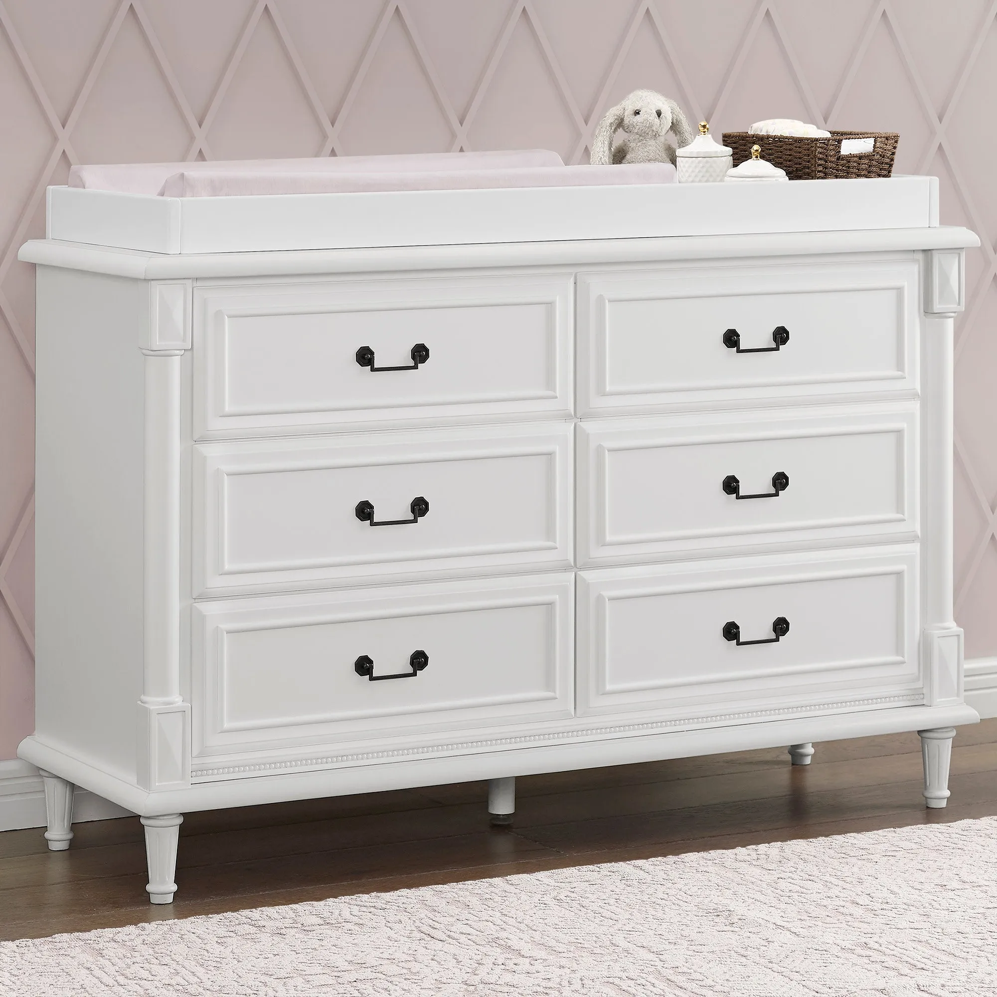 Juliette 6 Drawer Dresser with Changing Top and Interlocking Drawers