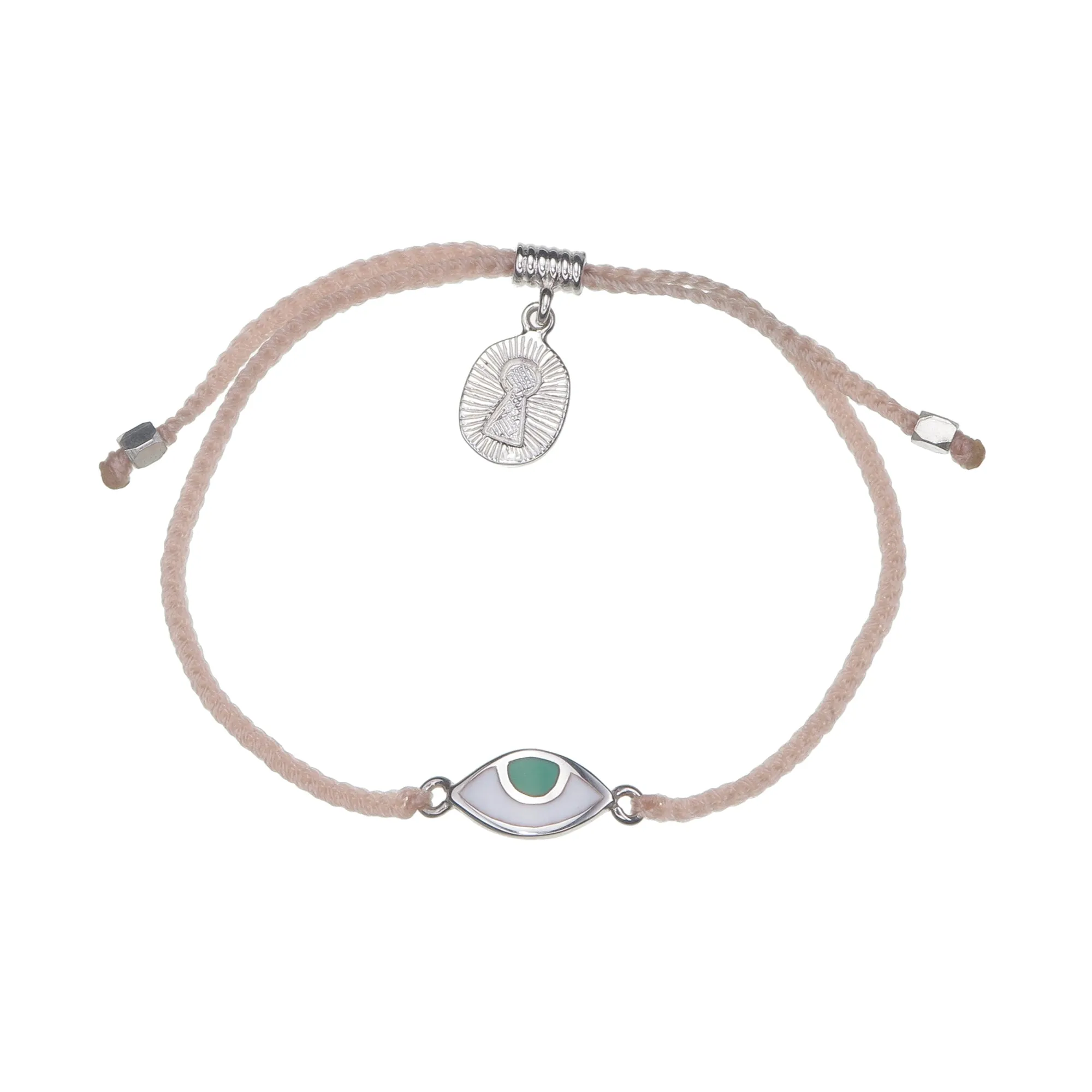 KIDS EYE PROTECTION BRACELET - PALE PINK - SILVER