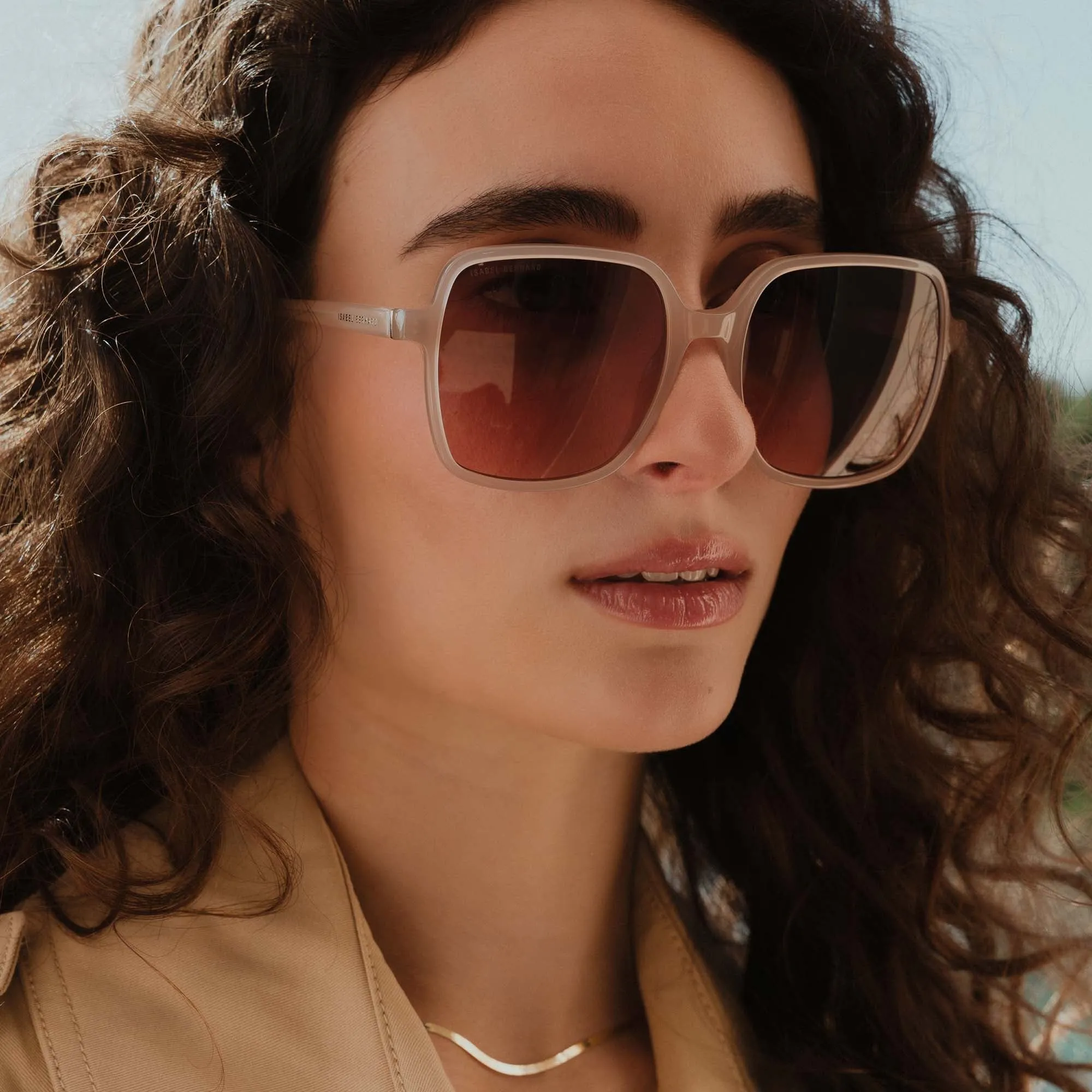 La Villette Rene soft pink square sunglasses with pink lenses