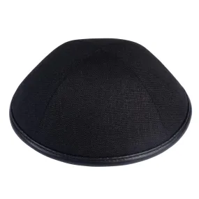 Linen Yarmulke with Leather Rim