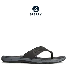 Men's Baitfish Leather Flip Flop Black (STS25593)