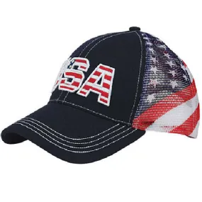 Patriotic USA Cotton Twill Mesh Hat