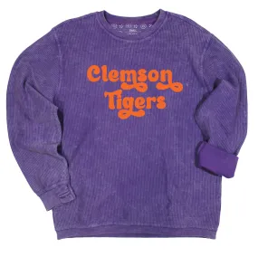 Pep Rally Crewneck Corded Fleece in Clemson University