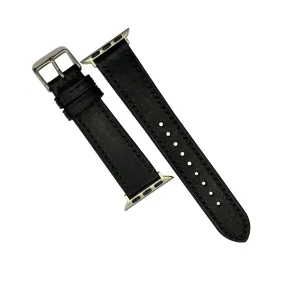 Signature Pueblo Leather Strap in Black (Apple Watch)