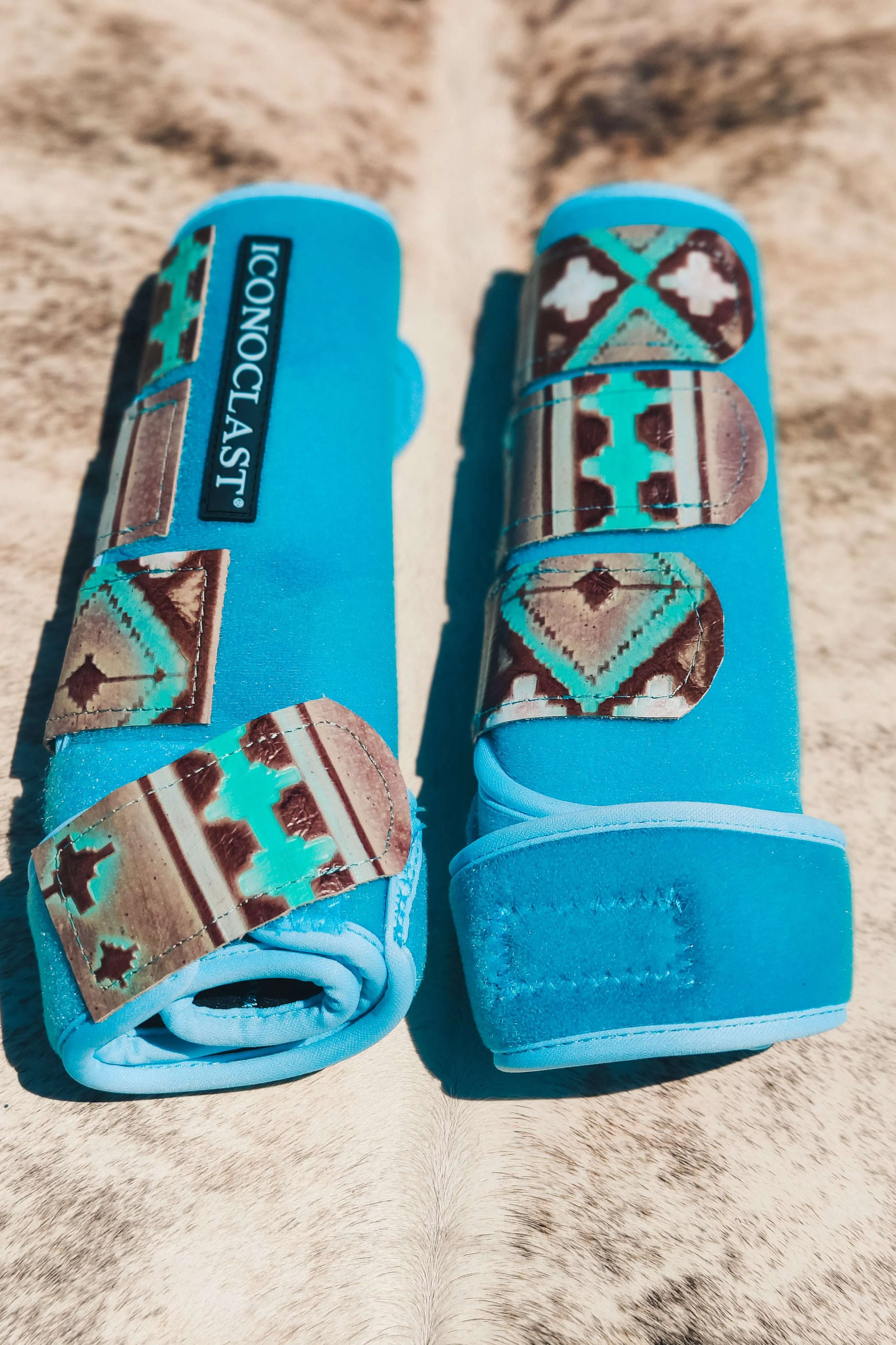 Star Of The Rodeo Turquoise Aztec Custom Leather Strap Iconoclast Boots