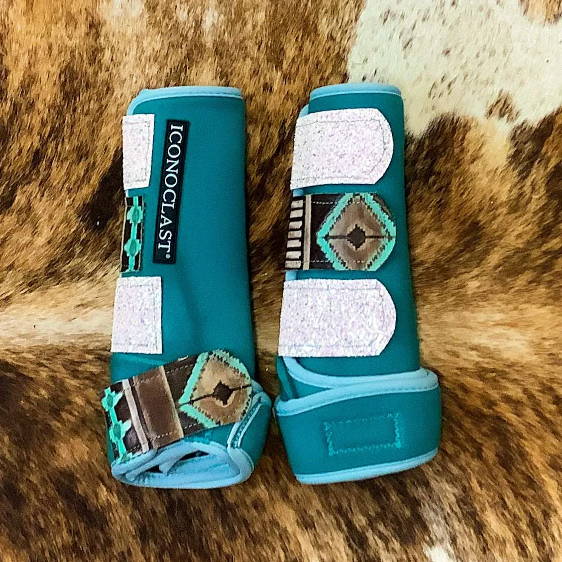 Star Of The Rodeo Turquoise Aztec Custom Leather Strap Iconoclast Boots