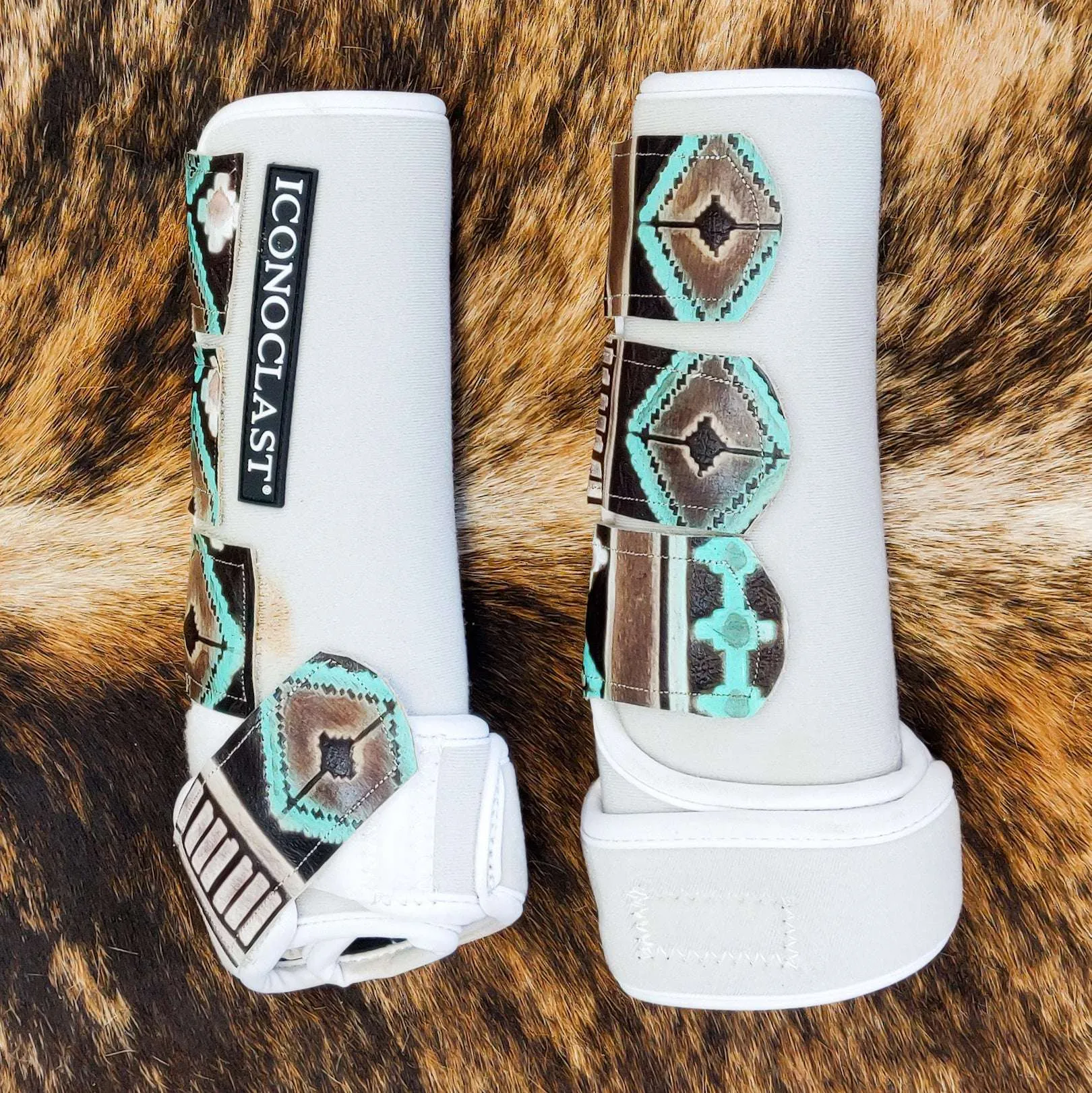 Star Of The Rodeo Turquoise Aztec Custom Leather Strap Iconoclast Boots