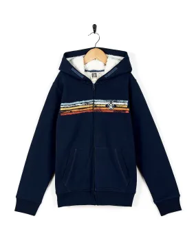 Tok Stripe - Kids Borg Lined Zip Hoodie - Blue