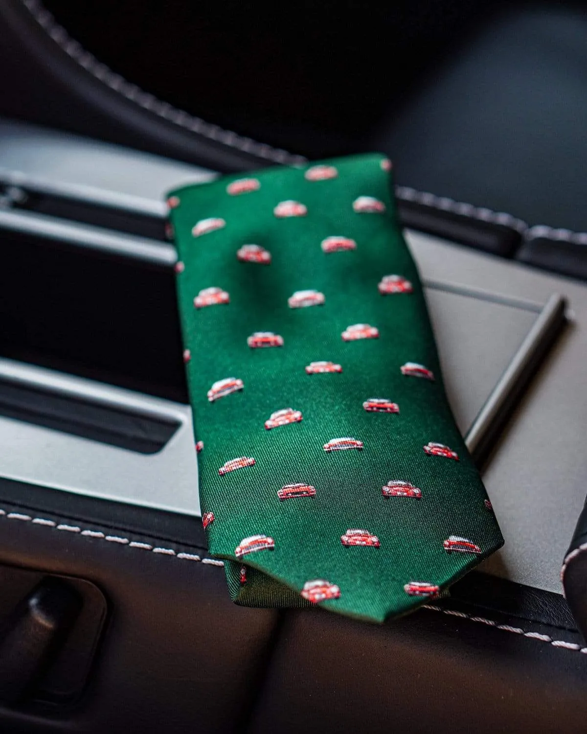 VINTAGE RACE - Silk Tie - British Green/Red