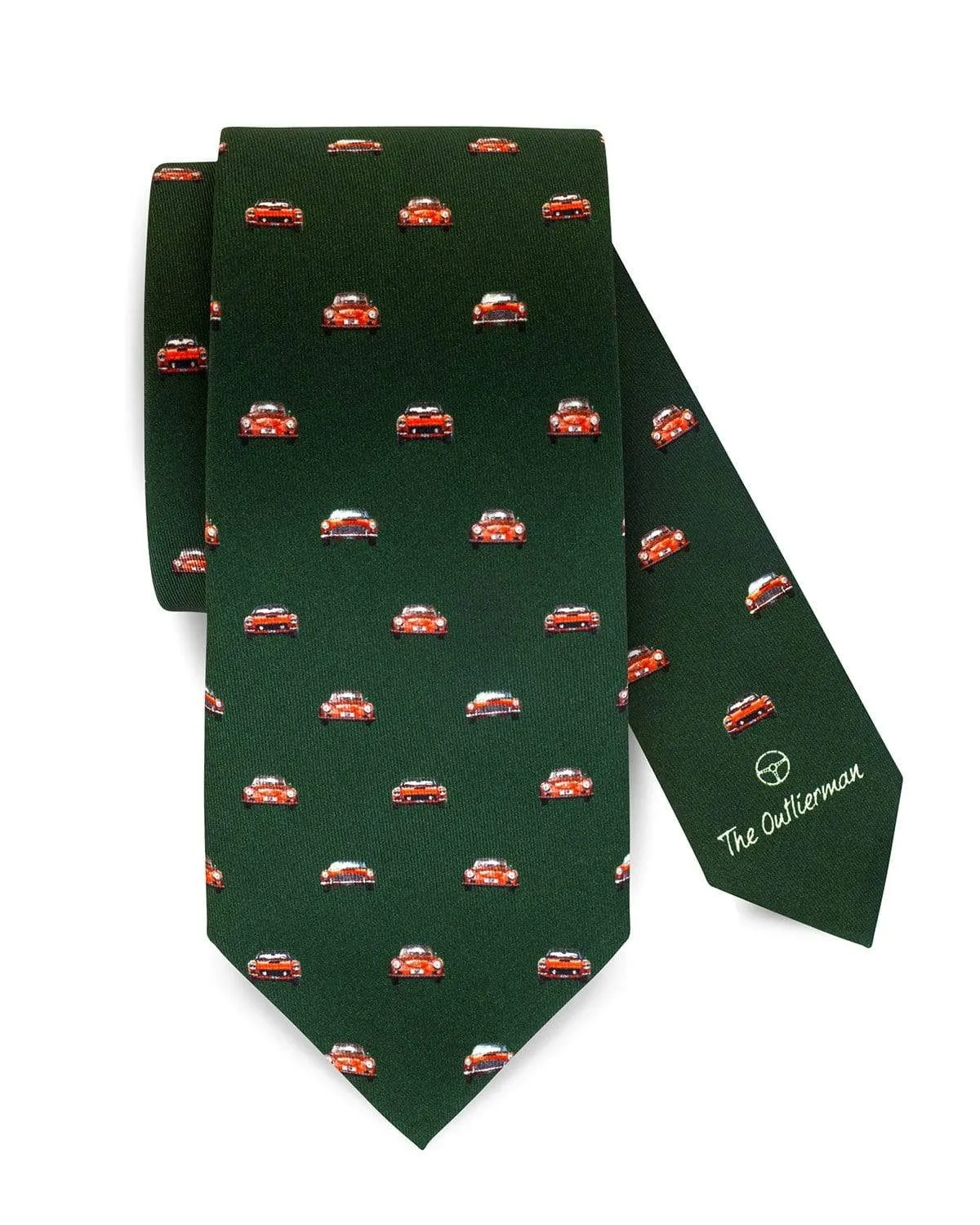 VINTAGE RACE - Silk Tie - British Green/Red