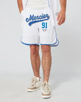 White Blue Mercier Emerson Baseball Shorts